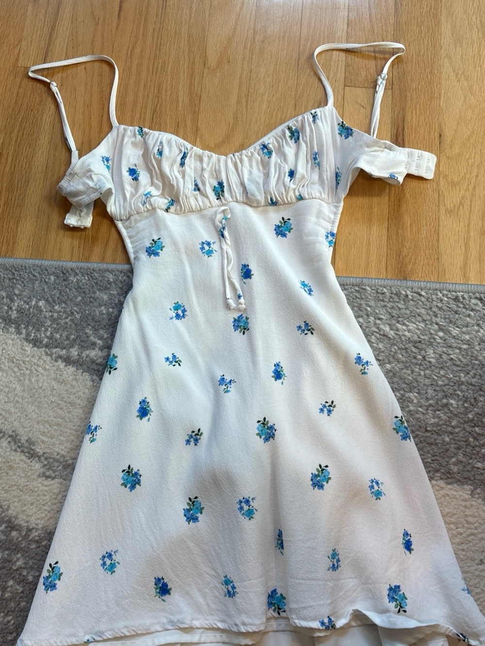 White Floral Spaghetti-Strap Mini Dress Hazel Boutique